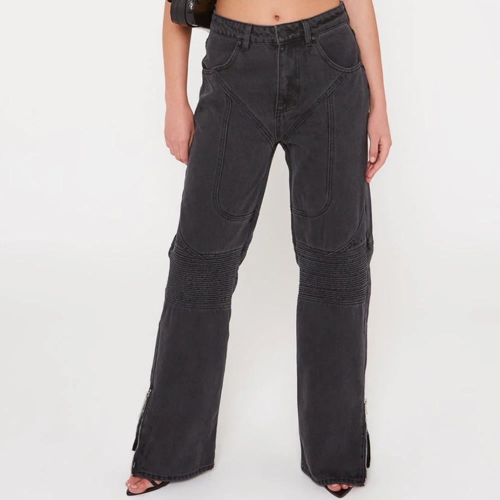 Black Contour Ribbed Denim Jeans brand new never worn